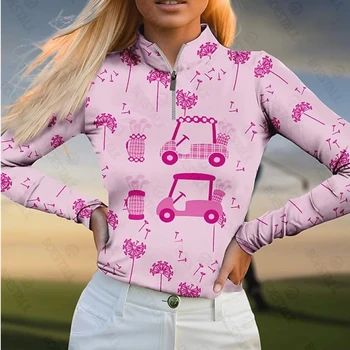 2024 новый женский гольф с длинным рукавом рубашка-поло осень-зима одежда качество тонкая одежда для гольфа спортивная одежда теннис бейсбольная одежда