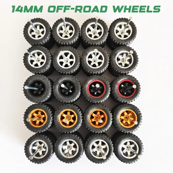 10 комплектов 1/64 14 мм внедорожные колеса резиновые шины модифицировать колесо для фургона по бездорожью Jeep SUV Модель Авто Грузовики