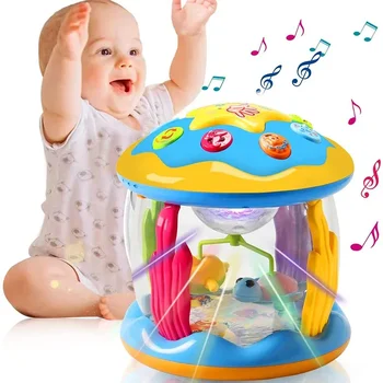 Детская музыкальная игрушка для 1-3 лет Дети Ocean Rotary Projector Kids Montessori Early Educational Sensory Toys for Toddle Gifts