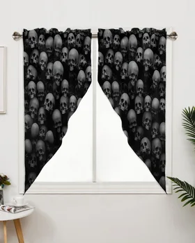 Skull Wall Horror Window Treatment Шторы для гостиной Спальня Домашний декор Треугольный занавес