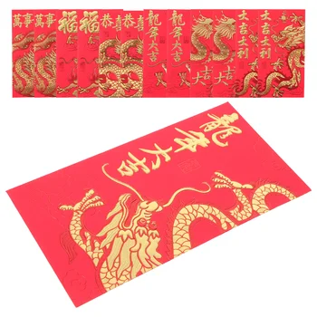 Пакет Китайский Красный Конверт Конверты Нежный Зодиакальный Карман Новогодний Бумажный Лунный Дракон Украшения Для