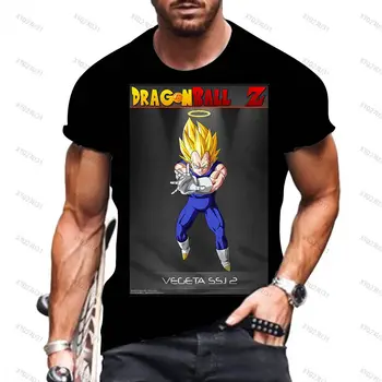 Хип-хоп топы Dragon Ball Z Trend Футболка для мужчин Vegeta Goku 2024 Gym Футболки с коротким рукавом Мода Стиль Харадзюку Супер Сайя