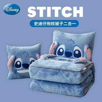 Disney Stitch Одеяло Зима Новый Стежок Микки Маус Вышитая подушка Одеяло 2-в-1 Диван Офис Nap Одеяло Рождественский подарок