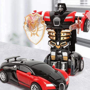 деформация автомобиля детские игрушки пластиковая модель автомобиля автоматический робот-трансформер Монтессори Ребенок Мальчик Подарок
