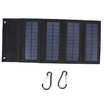2 шт. 8 Вт Солнечная панель Водонепроницаемый 4-кратный легкий для телефона Power Bank (черный)