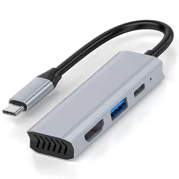 3 В 1 Тип C HUB Высокоскоростной USB 3.0 HUB Splitter PD100W с 4K@30Hz портами для Macbook Компьютерный аксессуар HUB USB