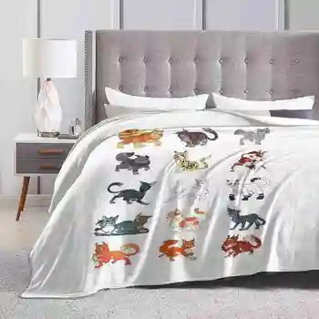 Коты-воины Одеяло с рисунком Мягкое теплое портативное одеяло для путешествий Sol Whitestorm Warrior Cats Shadowsite Леопард Воронье Перо