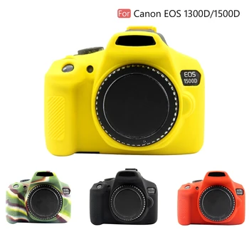 Soft Silicone Armor Skin Case DSLR Camera Bag Body Cover Protector Black Red For Canon EOS 1300D (Rebel T6) / 1500D Цифровая камера