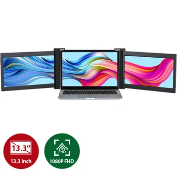 UPERFECT Z Max 14-дюймовый тройной портативный монитор Ноутбук Дисплей FHD 1080P Складной двойной IPS-экран с мини HDMI USB-C для ПК