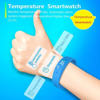  светодиодный цифровой смарт-браслет с монитором температуры тела Smart Band Вибрация Напоминание о будильнике Водонепроницаемый смарт-браслет Smart Clock