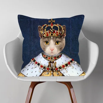 Cat Queen Косплей Астронавт Шимпанзе Портрет Наволочки Подушки 45X45 см Декоративные подушки для украшения дома