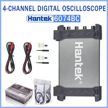 Hantek Цифровой виртуальный осциллограф 4-канальный автомобильный диагностический инструмент 70 МГц + генератор сигналов произвольной формы 6074BC