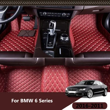 Изготовленные на заказ автомобильные коврики для BMW 6 серии 2016 2015 2014 2013 2012 2011 Аксессуары для автоинтерьера Стайлинг Кожаные ковры Подставка для ног