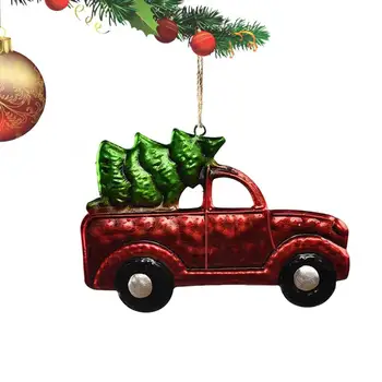 Рождественский подвесной грузовик Мультфильм Маленький автомобиль с елочными украшениями Пикап И кулоны в форме автомобиля для рождественской елки