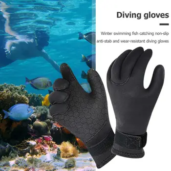 Водяные перчатки Теплый гидрокостюм с пятью пальцами Зимние перчатки с регулируемым ремешком 3 мм Неопреновые неопреновые перчатки Противоскользящие зимние перчатки