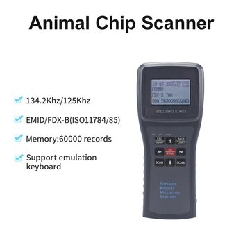 Большой OLED-дисплей Собака Кошка Животное Микрочип Сканер 134,2 кГц Pet Chip Reader предоставляет программное обеспечение для ПК