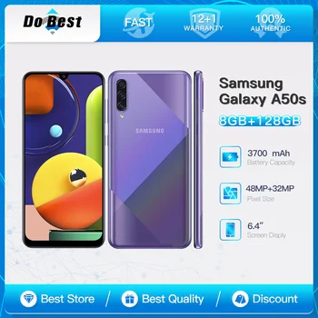 Оригинальный Samsung Galaxy A50s A5070 4G Мобильный телефон Две SIM-карты 6,4 дюйма 6 ГБ ОЗУ 128 ГБ ПЗУ Сотовый телефон NFC Восьмиядерный Android Смартфон