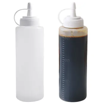Пустая бутылка для сквирта Пластиковые бутылки для кетчупа Можно мыть в посудомоечной машине с герметичной крышкой для сиропа / кетчупа / соусов / заправки / масла / меда