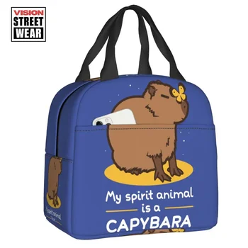 2023 Новый My Spirit Animal - это изолированная сумка для ланча Capybara Кемпинг Путешествие Животное Домашнее животное Портативный термоохладитель Bento Box Дети