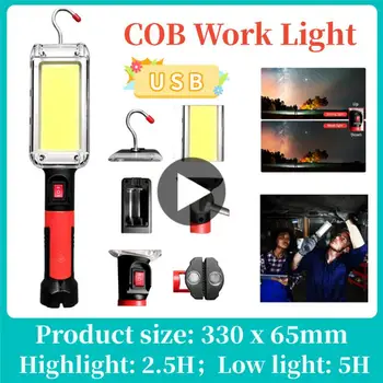 USB Перезаряжаемый COB Рабочий фонарь Портативный светодиодный фонарик 18650 Регулируемый водонепроницаемый магнитный крючок Зажим Кемпинговый фонарь