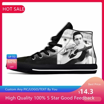 Джонни Кэш Музыка Певец Мода Смешная Популярная Повседневная Ткань Обувь Высокий Верх Легкий Дышащий 3D-печатный Мужчины Женщины Кроссовки