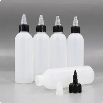 1 упаковка 100 мл Пластиковые бутылки для дозирования Лабораторные бутылки Бостонская круглая пластиковая бутылка для отжима LDPE с крышками Twist Top