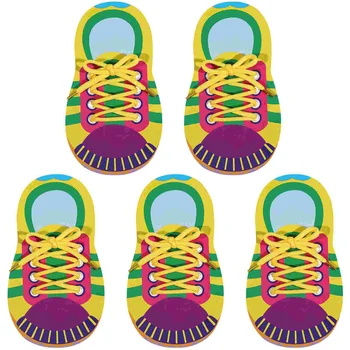 5 комплектов Обувь Пробные игрушки Упражнения Мелкая моторика Шнурки для обуви Обучение игровым игрушкам для малышей Дети