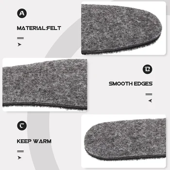 5 пар шерстяных стелек Термовставки для обуви Осенние и зимние дышащие стельки Войлок
